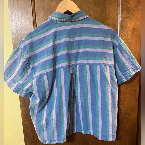 Madewell Women's Beachside Linen Blend Striped Button Down Shirt EUC - Picture 5 of 8
